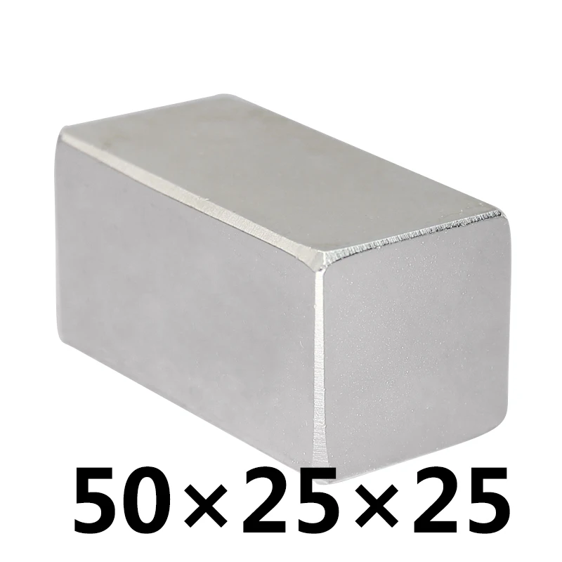 

1/2/3PCS 50x25x25mm N35 Super Strong Neodymium Magnets Block Permanent Magnet 50x25x25 mm NdFeB Powerful Magnetic 50*25*25mm