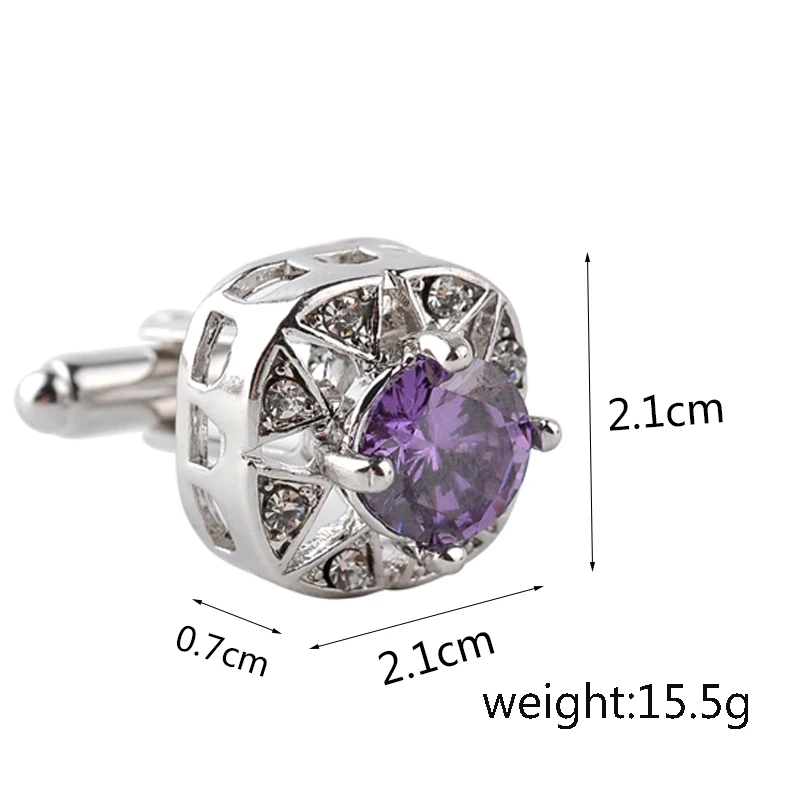 Новинка Роскошные фиолетовые белые запонки для мужчин брендовые