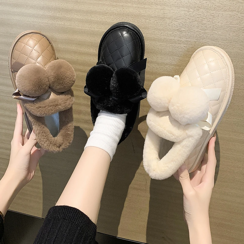 

Зимние ботинки, женская обувь, роскошные дизайнерские плюшевые ботинки на плоской подошве с круглым носком, австралийская Мода 2021, низкие б...