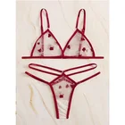 Сексуальные комплекты белья Женское нижнее белье комплект из двух предметов с цветочной вышивкой открытым носом, сеточка прозрачный бюстгальтер трусики костюм для женщин