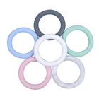 Mabochewelry 1 шт. 65 мм мягкий пищевой силикон круглое кольцо бусины для прорезывания зубов соска зажимы цепочка аксессуары детские зубные кольца