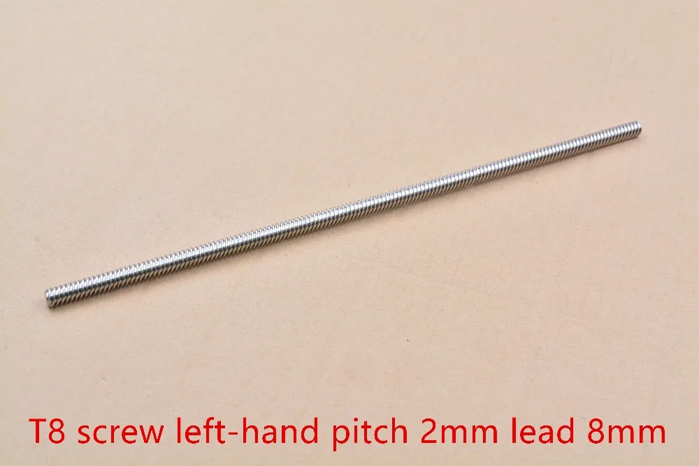 

304 stainless steel T8 2MM screw length100 120 150 160 190 200 230 240 250 260 300-380mm lead 8mm trapezoidal spindle screw 1pcs