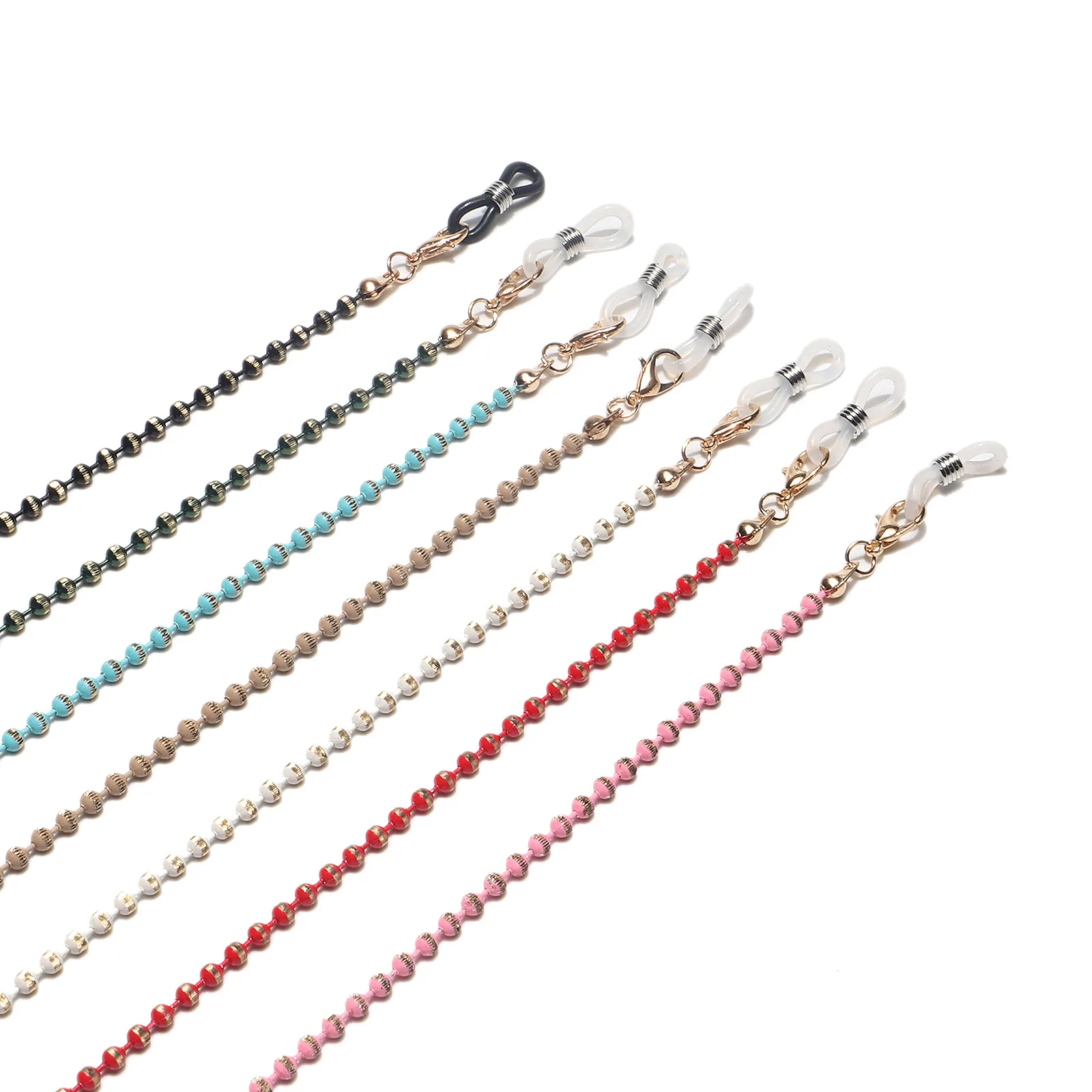 

Fashion Acrylic Crystal Glasses Neck Strap Chain Acrylic Crystal Color Beads Eyeglasses Necklace Metal Sunglasses Cord Lanyard