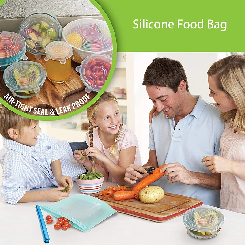 Силиконовые пищевые пакеты многоразовый пакет для сохранения свежести