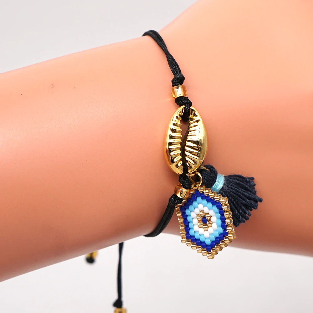 Go2boho браслет от сглаза MIYUKI, браслеты с подвесками для женщин, талисманы, турецкий глаз, Pulseira Mujer, ювелирные изделия дружбы, летний подарок