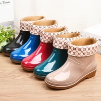 rain boots womens low top kitchen womens rain boots short tube fashion waterproof shoes wear resistant waterproof shoes