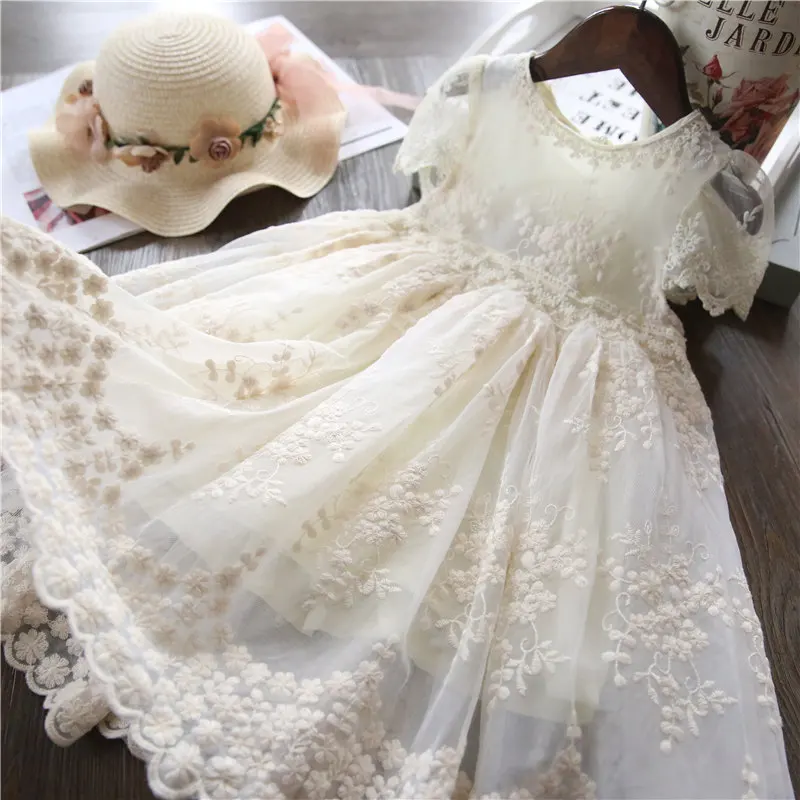 Lace Summer Girls Dress 2021 Casual Costume For Clothes 8 Years Little Princess Dresses Cute Children | Детская одежда и обувь