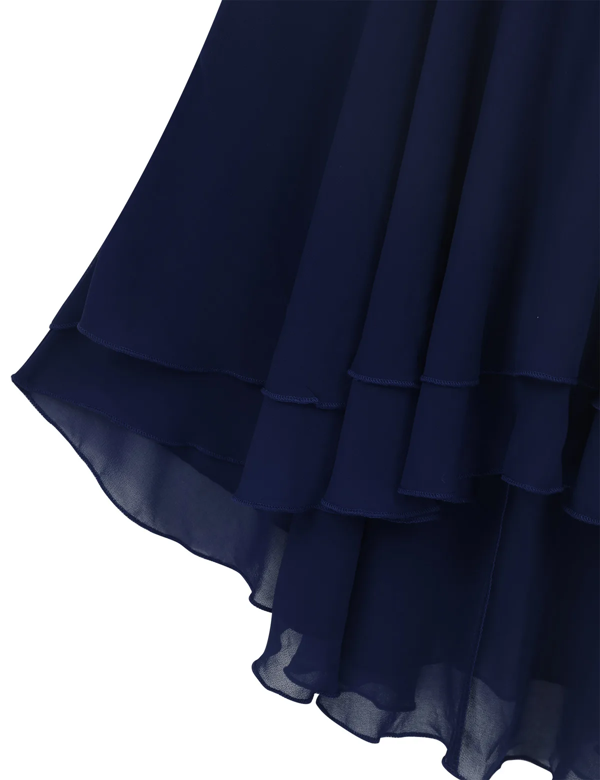 Шифоновое платье с лямкой на шее для девочек-подростков высоким и низким подолом