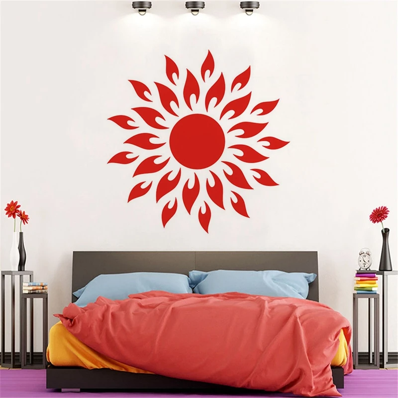 

Hot 3D Mirror Sun Flower Art Removable Wall Sticker Acrylic Mural Decal Home Room Decor Living Room Decoraton Stickers
