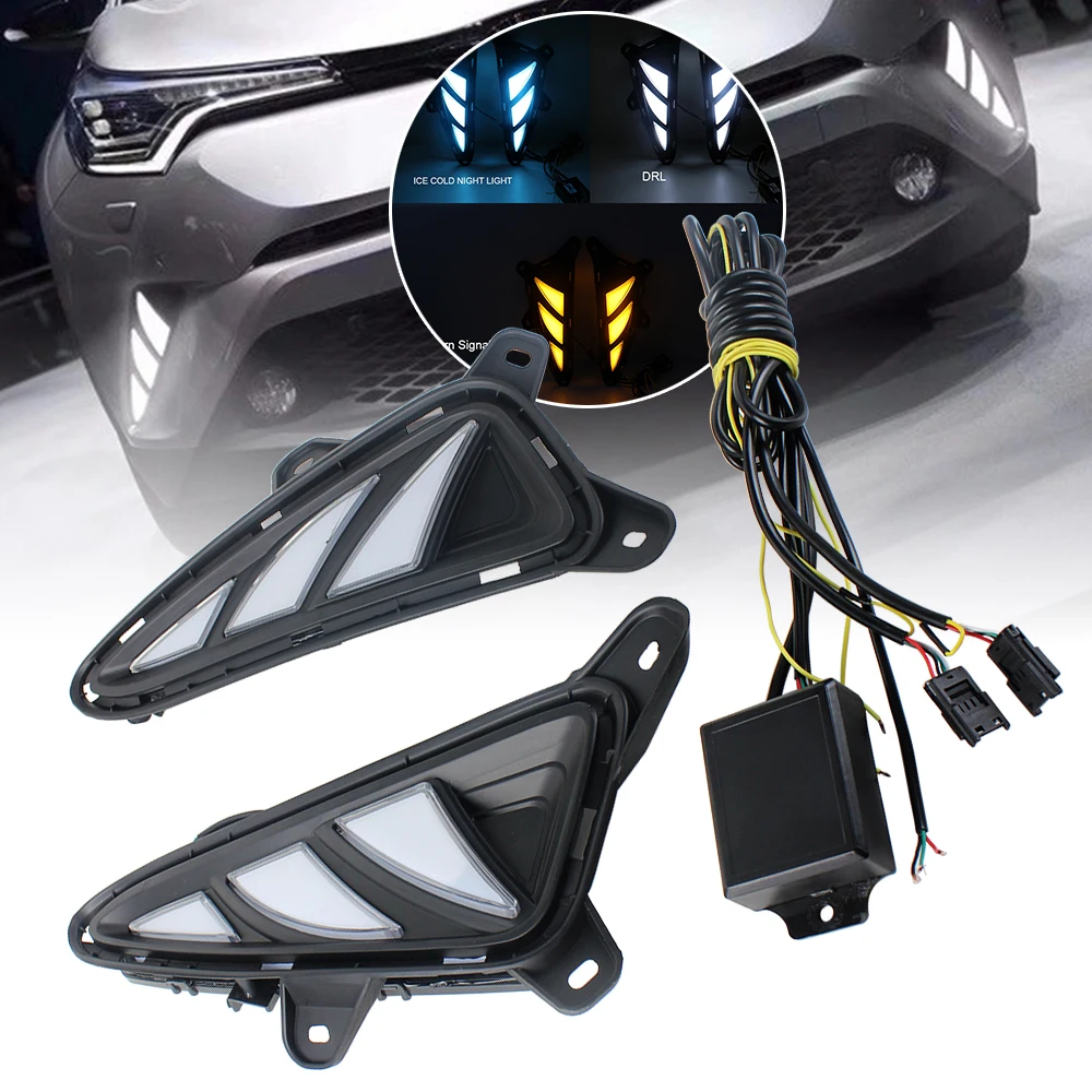 Новый светодиодный дневной светильник для Toyota CHR C HR 2017 2018 дневные ходовые огни DRL