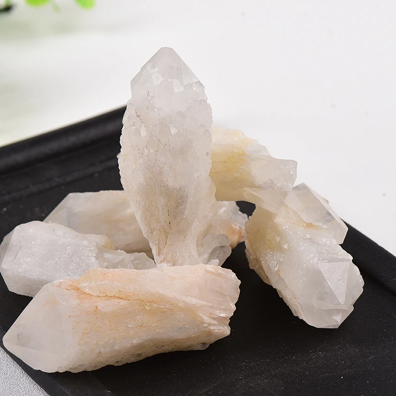 

1PC Natural White Clear Quartz Crystal Wand Healing Reiki Crystal Original Skeletal Crystal Point Specimen Home Decor Minerales