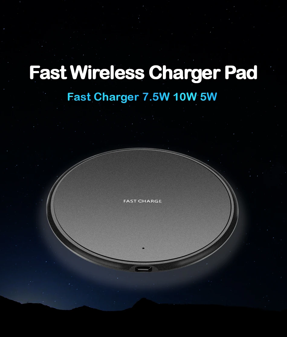 CinkeyPro Быстрое беспроводное зарядное устройство для зарядки QC3.0 10 Вт 7,5 Вт для iPhone 8 X samsung XiaoMi зарядка мобильного телефона USB QI устройство
