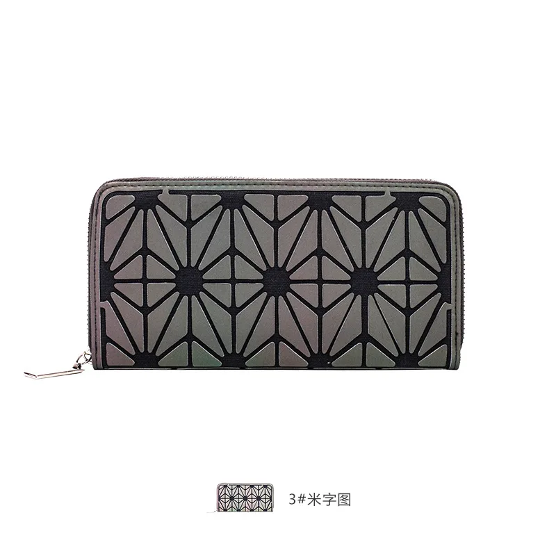 

OLN Luxury Brand Long Wallets Women Geometric Luminous Wallet Purse Ladies Zipper Pouch Clutch Card Holder Coin Money Bags 2021