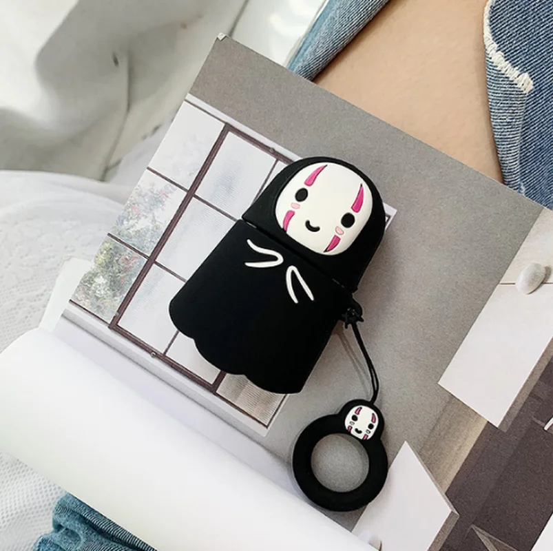 Чехол для наушников Airpods 2 силиконовый милый мультяшный защитный чехол без лица