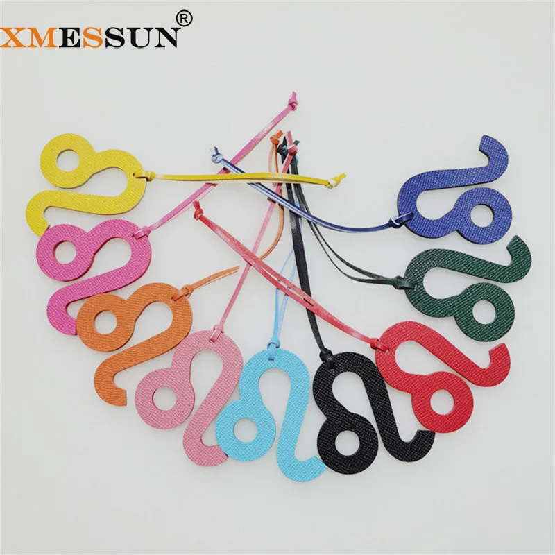 

New 12 Zodiac Leo Horoscope Constellation Keychain Pendant Women Trendy Backpack Bag Charm Fashion Genuine Leather Charm Ins