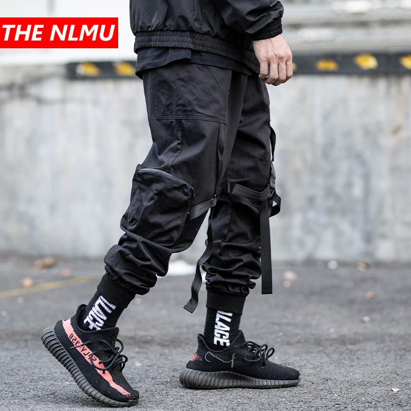 Мужские шаровары с эластичным поясом уличные повседневные брюки в стиле хип хоп