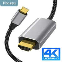 usb c to uhd tv cable 1 8m 4k 30hz usb 3 1 type c to hdmi compatible 2 0 braided wire for macbook pro imac dell xps matebook s21