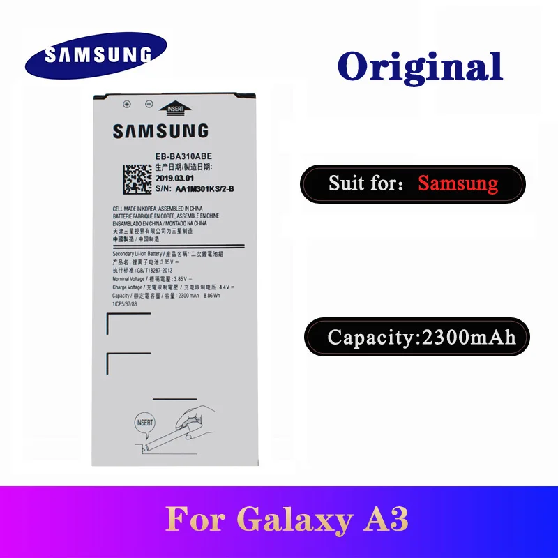 Аккумулятор для Samsung Galaxy A3 2016 Edition A310F A310 оригинальная сменная батарея телефона