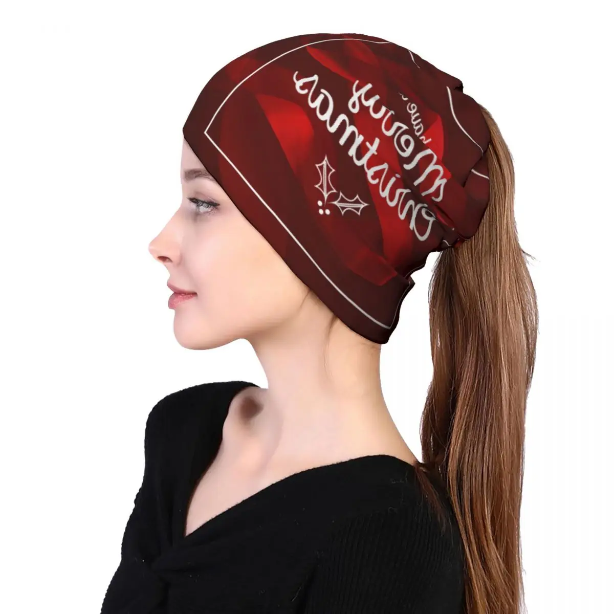 

Рождественская многофункциональная Шапка-бини с красной лентой для мужчин и женщин