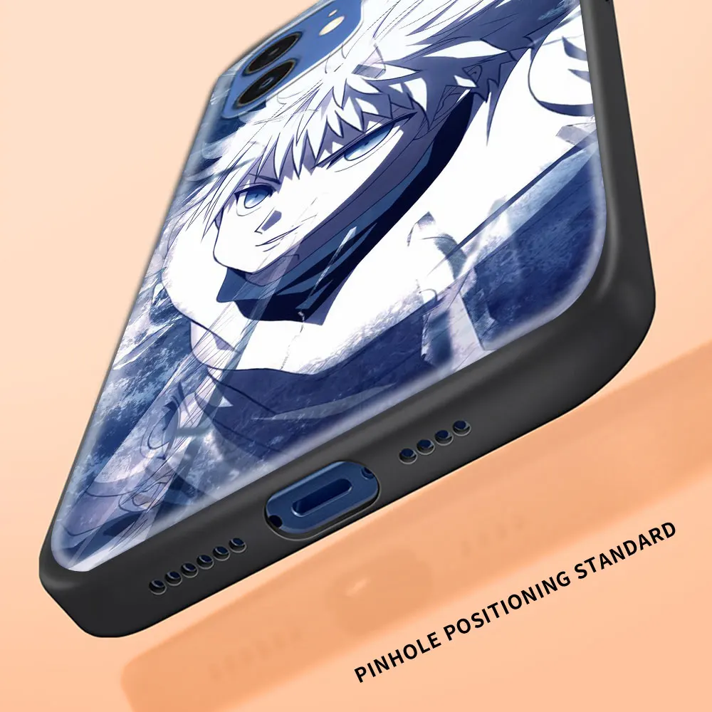 

Phone Case For iPhone 11 Pro 12 Pro Max XR 7 8 SE 2020 X XS Max 6 7 8 Plus Luxury Black Shell Cover hunter x hunter diamond