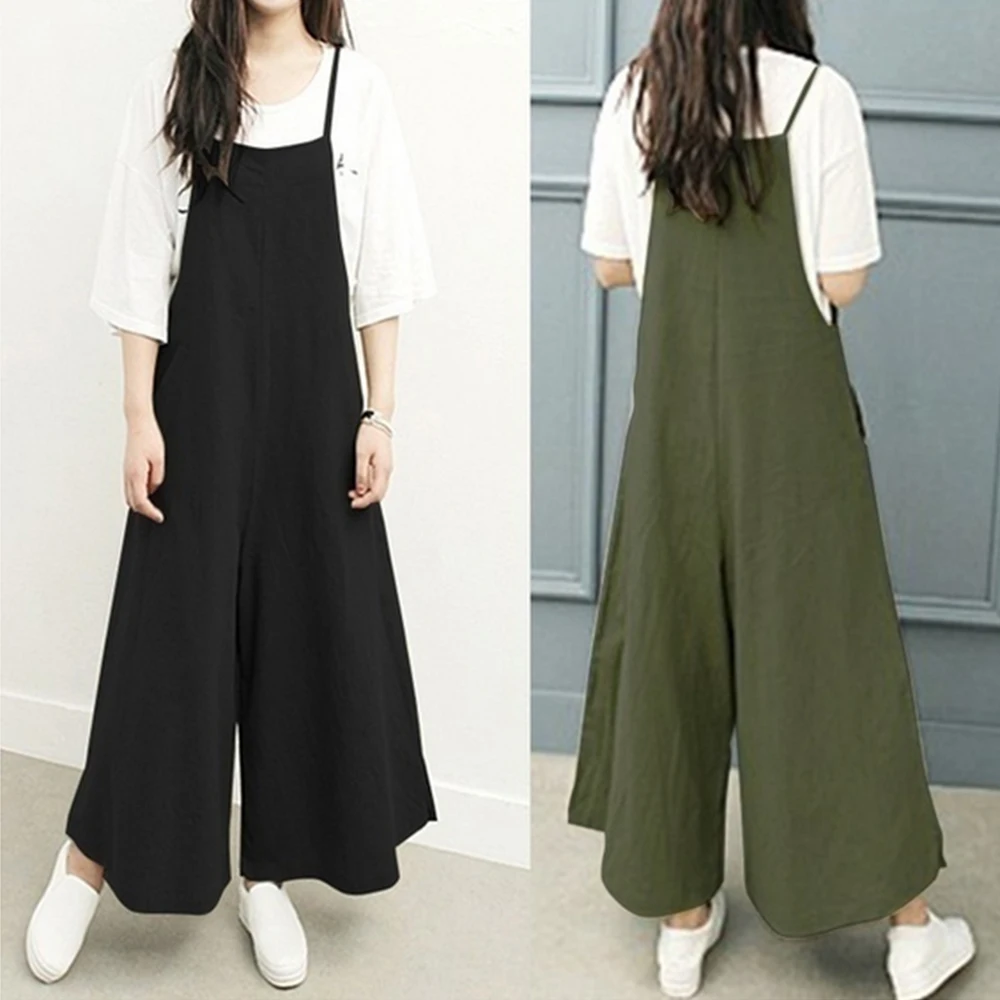 Комбинезон с длинными подтяжками повседневный Свободный комбинезон в клетку