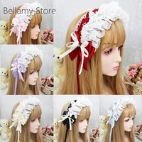 japanese soft girl lolita lace headband sweet bnt headband maid with angel handle