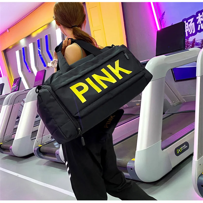 High capacity Travel bag PINK  Fitness Training Backpack high capacity Sports Women's bag Dry Wet Separation Shoes Bags