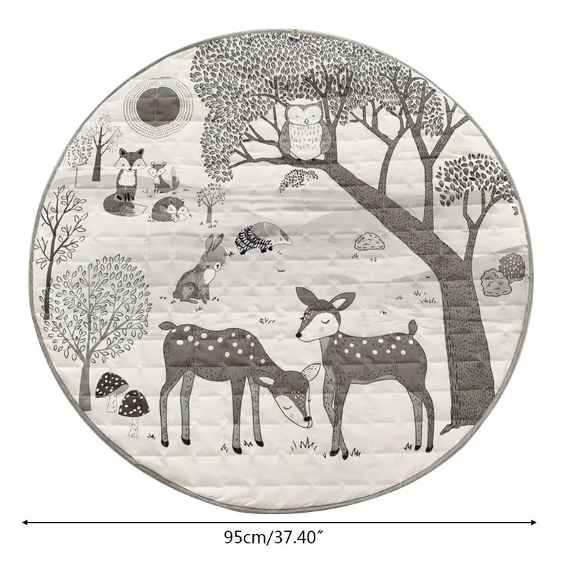 

Cartoon Animal Printing Baby Play Mat Newborn Infant Crawling Blanket Round Floor Carpet Rugs Props Kids Room Nursery Decor