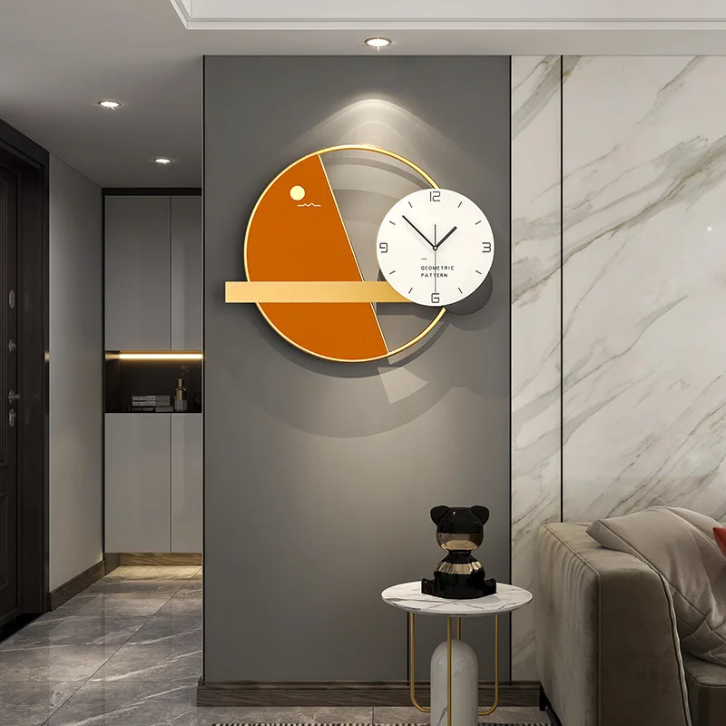 

Kitchen Luxury Wall Clock Living Room 3D Metal Creativity Silent Wall Clock Modern Design Reloj Pared Wall Decoration LL50WC