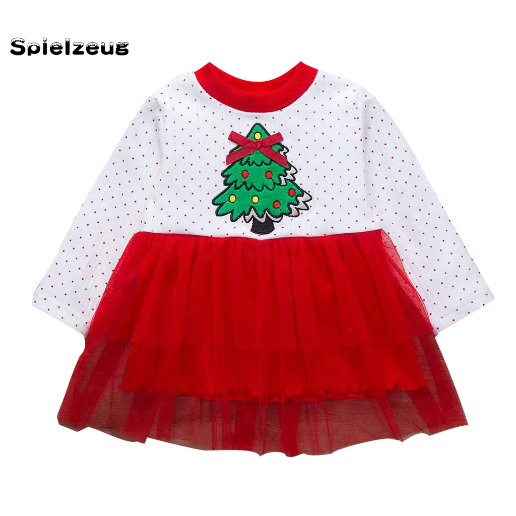 Праздничное платье маленькой принцессы с фатиновой юбкой в горошек длинными