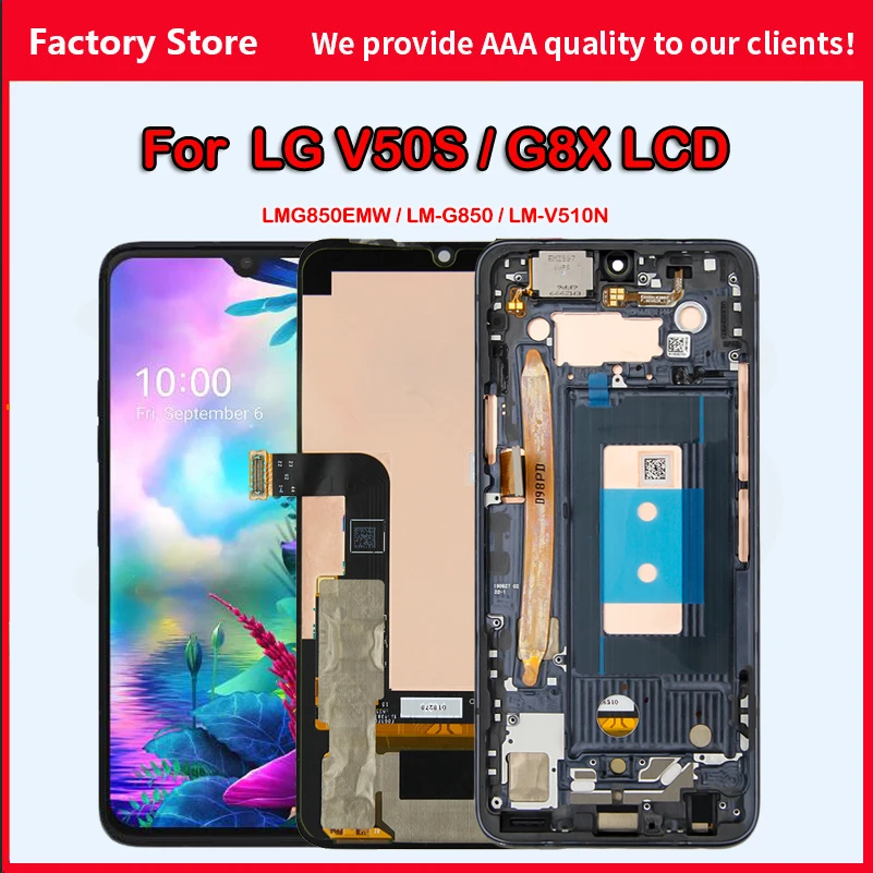 1080*2340 OLED для LG G8X ThinQ V50S LMG850EMW / LM-G850 LM-V510N кодирующий преобразователь сенсорного