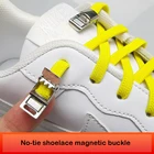 Эластичные магнитные креативные шнурки, 1 пара, фиксируемые шнурки для обуви без завязывания в течение 1 секунды, Детские и взрослые шнурки для кроссовок плоского типа