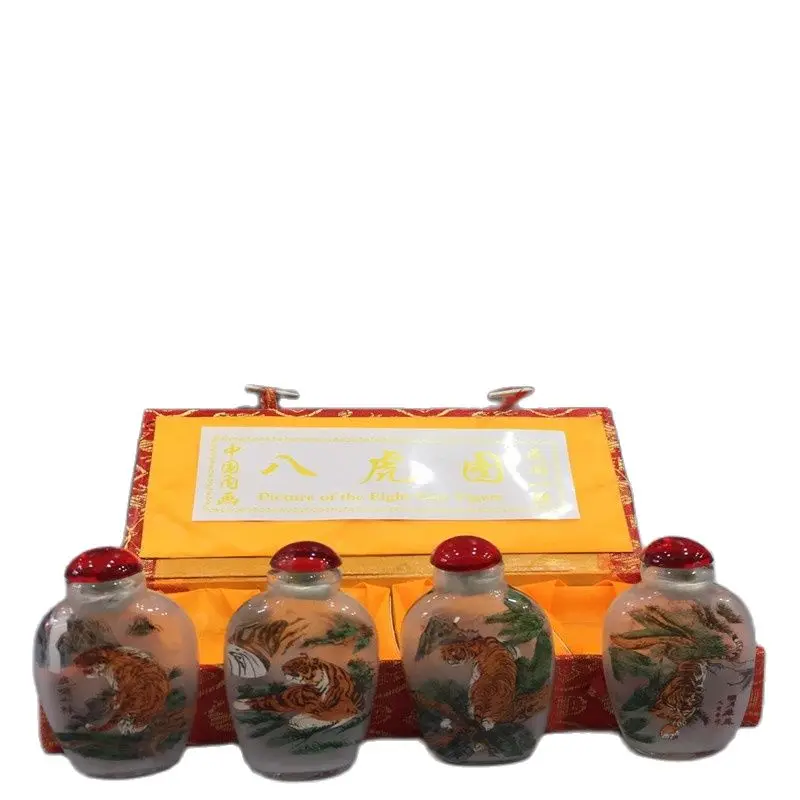 

Chinese Unique Painting Snuff Bottle Inside Painted Four Combinations Tiger
