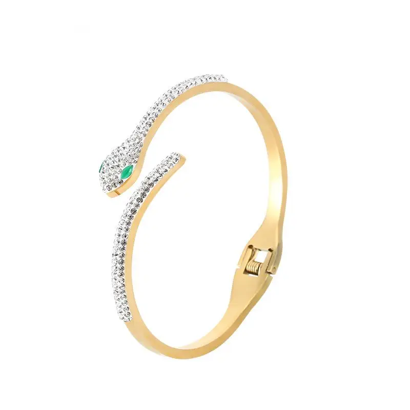 

Snake-shaped titanium steel bracelet female hot-selling jewelry, stainless steel diamond-encrusted accessories