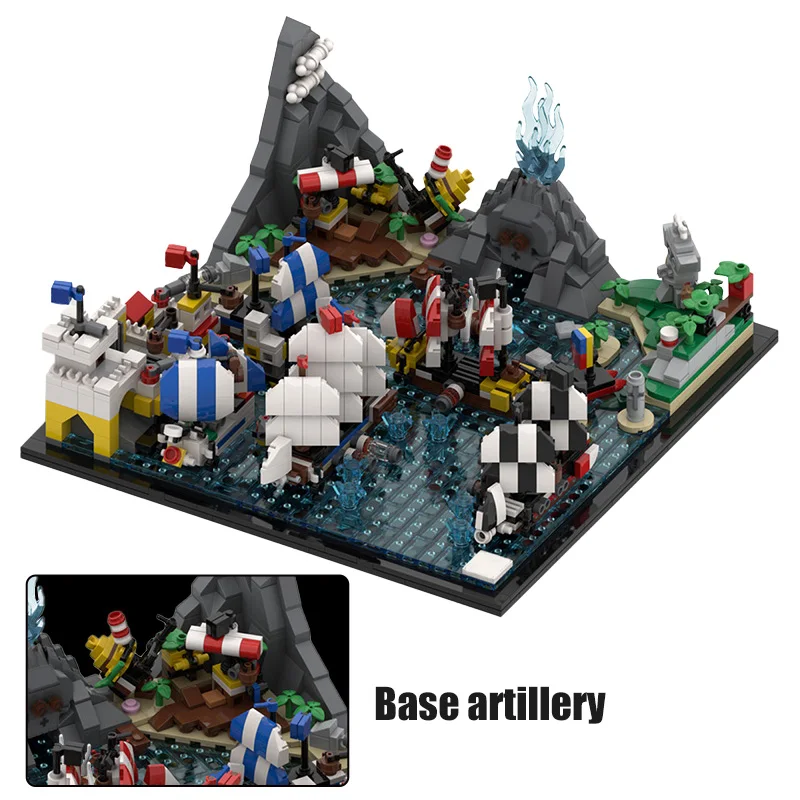 

MOC City Classic Pirates Architecture House Model Building Blocks Creator Island Boat Movie Bricks DIY Toys For Children Gifts