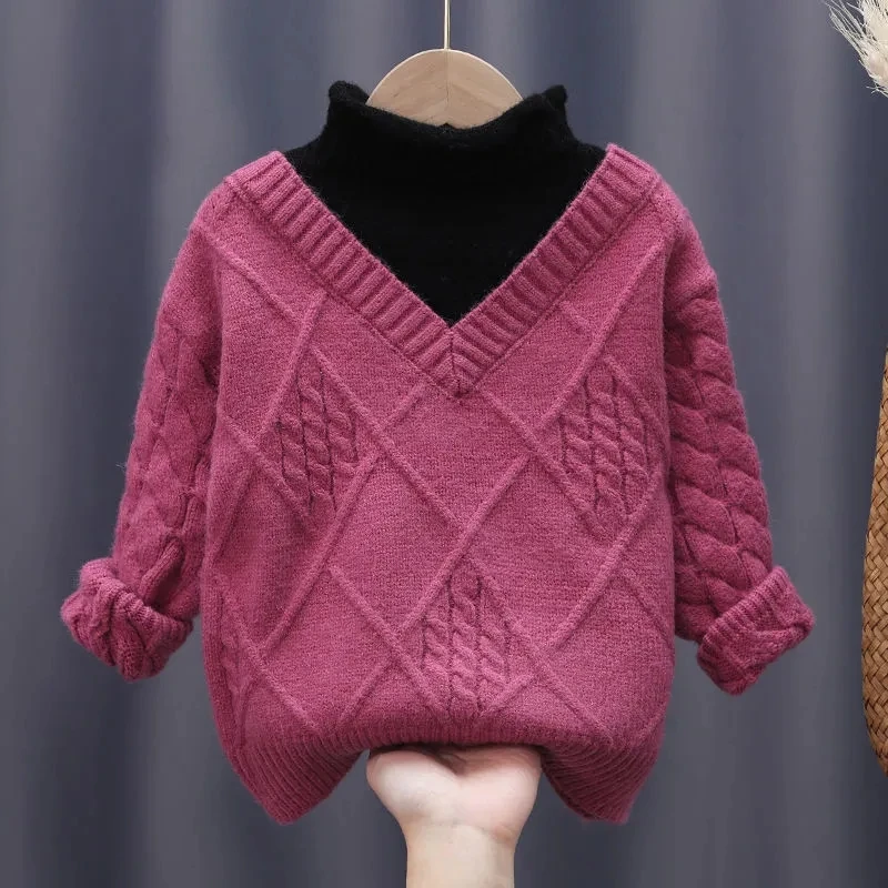 

Girls Sweater Spring and Autumn Clothes New Teenage Girl Winter Children's Pullover Turtleneck Bottoming Shirt 3 5 8 10 11Y