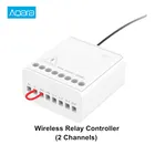 Модуль управления Aqara, двухканальный беспроводной релейный переключатель, умная Настройка таймера, для приложения Mi Home и Homekit