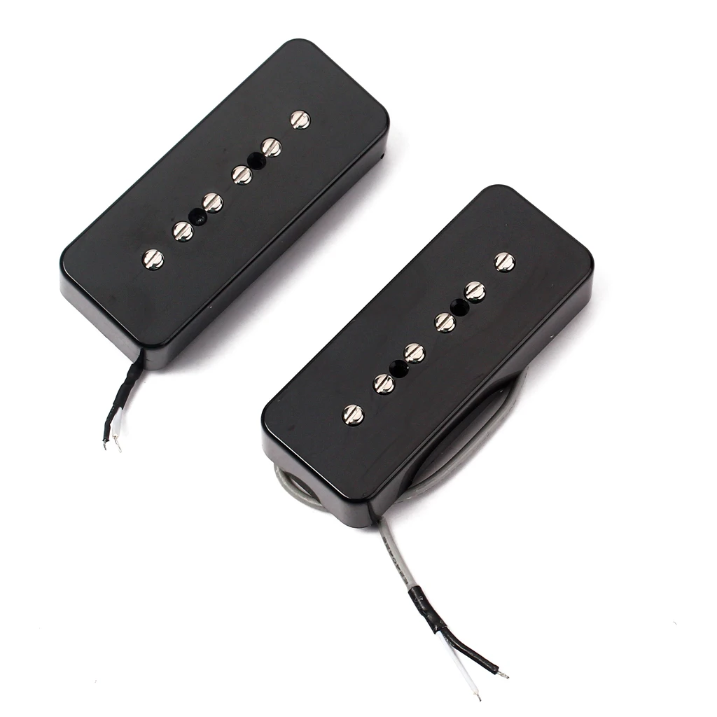 

2Pcs Black Soap Bar Humbucker Pickup 50/52mm Pole For Guitar P90