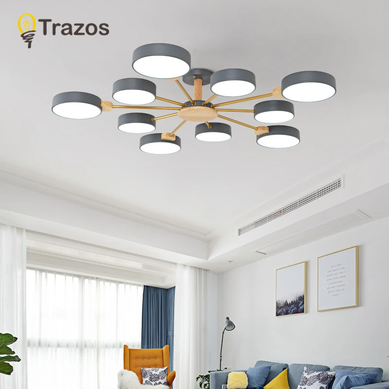 Светодиодный подвесной светильник s с металлическими абажурами для гостиной деревянные люстры 220 В