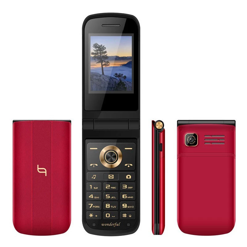 2 4 &quotФлип старший сотовый телефон тонкий светильник большая клавиатура