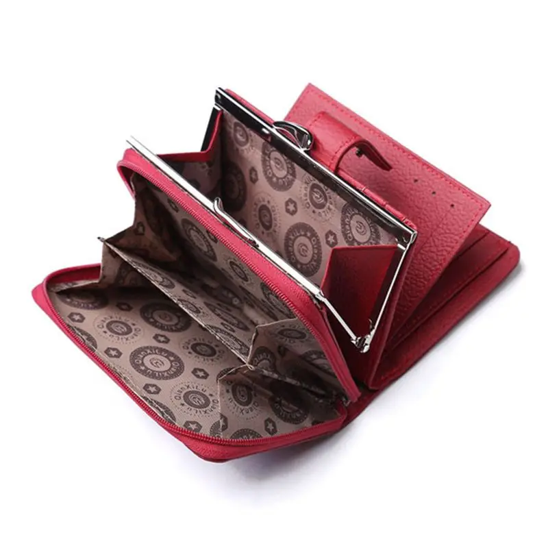 Qian Xi Lu women's wallets Cortex zipper and hasp purses (Red)12.5*8.5*4cm | Багаж и сумки