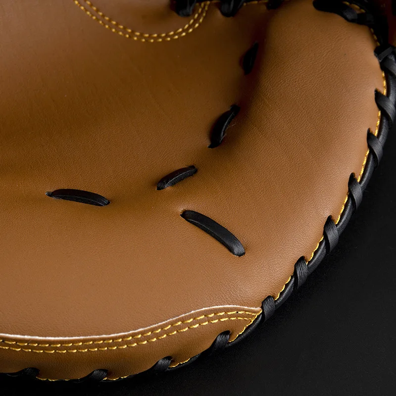 Спорт на открытом воздухе коричневые черные ПВХ бейсбольные перчатки Ловца