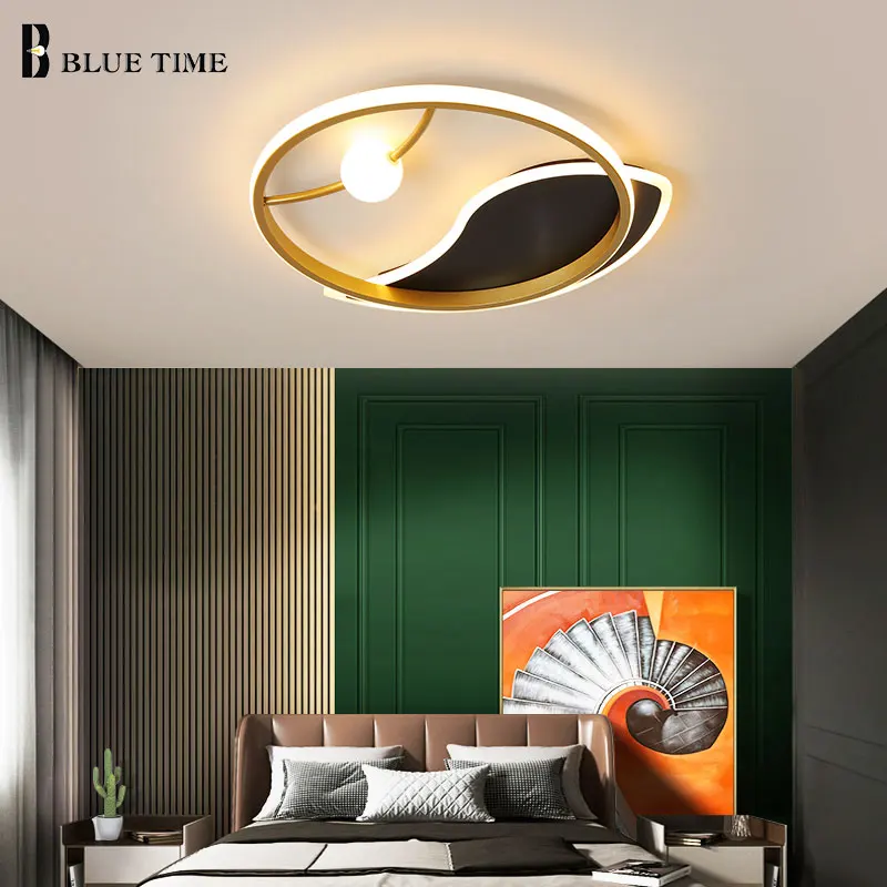 

Creative Led Ceiling Light For Bedroom Study room Living room Children room Home Decorate Ceiling Lamp Metal Fixtures Black&Gold