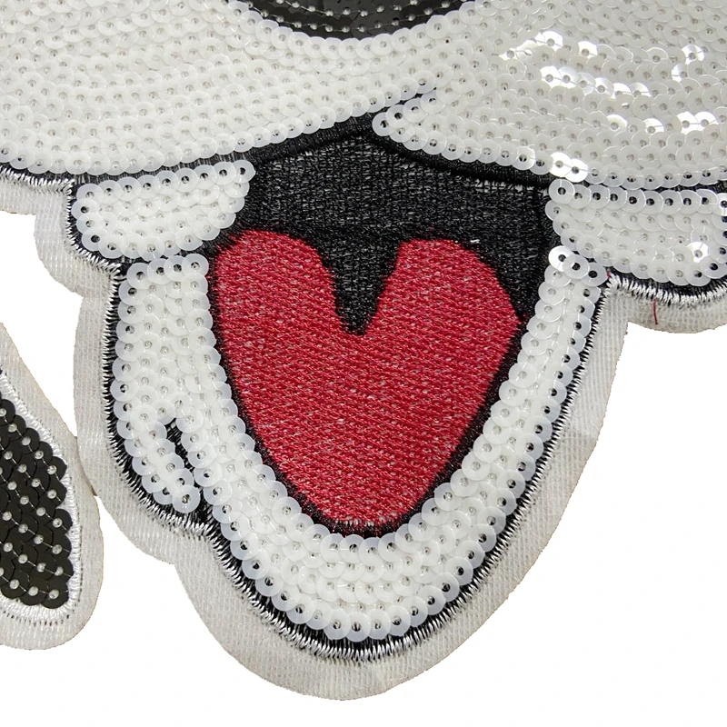 

New Arrival Cartoon Sequins Dog Patches Sew on Animal Sequined Patch for Clothes DIY Accessories