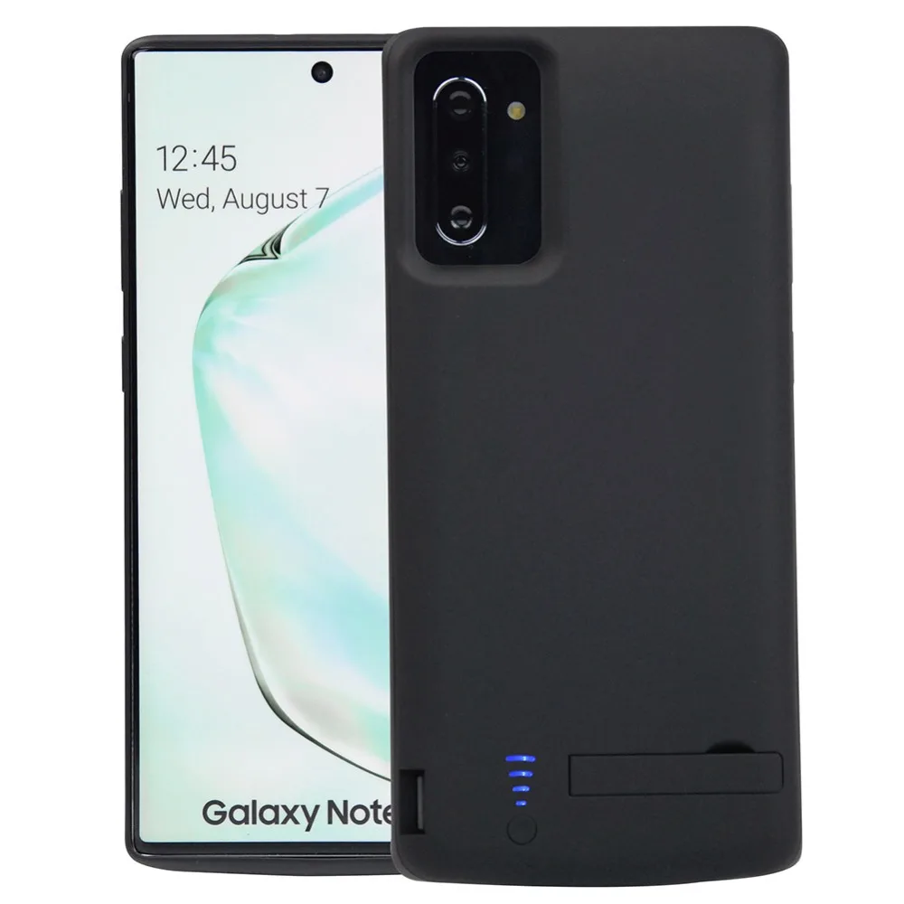 Note10 black Внешний аккумулятор, зарядное устройство для samsung Galaxy Note 10 Plus, 5G, 6000 мА/ч, противоударный чехол для samsung note10, 5000 мА/ч, мягкий чехол-подставка - Цвет: Note10 black