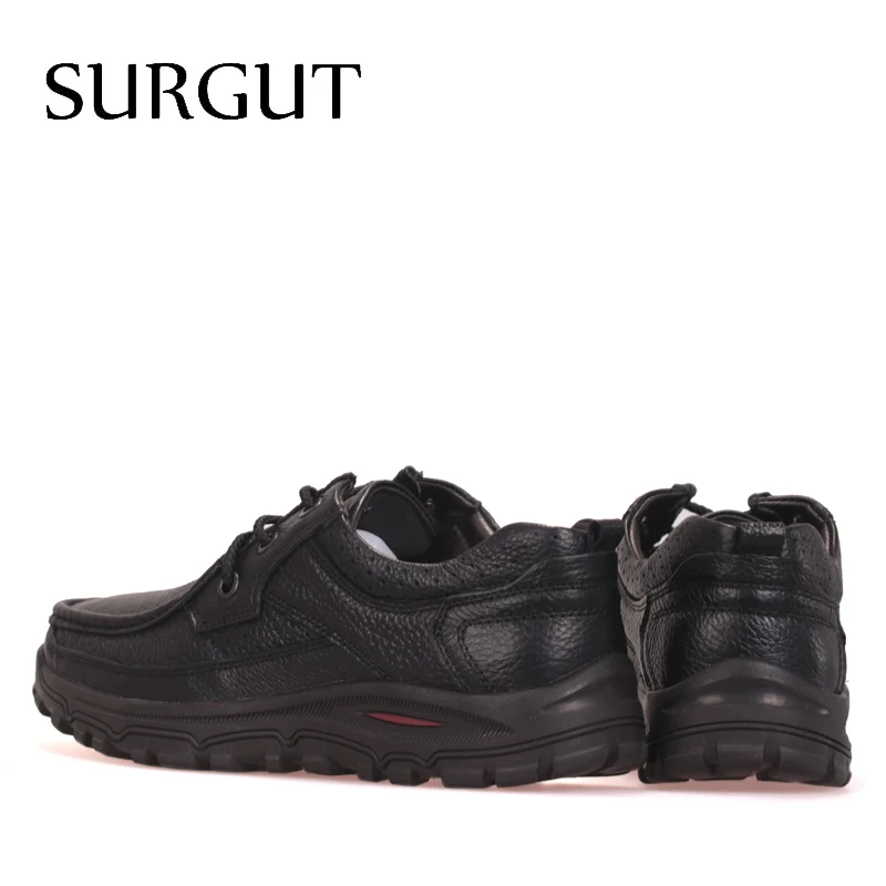 SURGUT Brand Big Sizes Genuine Leather Fashion Men Shoes Handmade Summer Autumn Winter High Quality Flats 38-48 | Обувь
