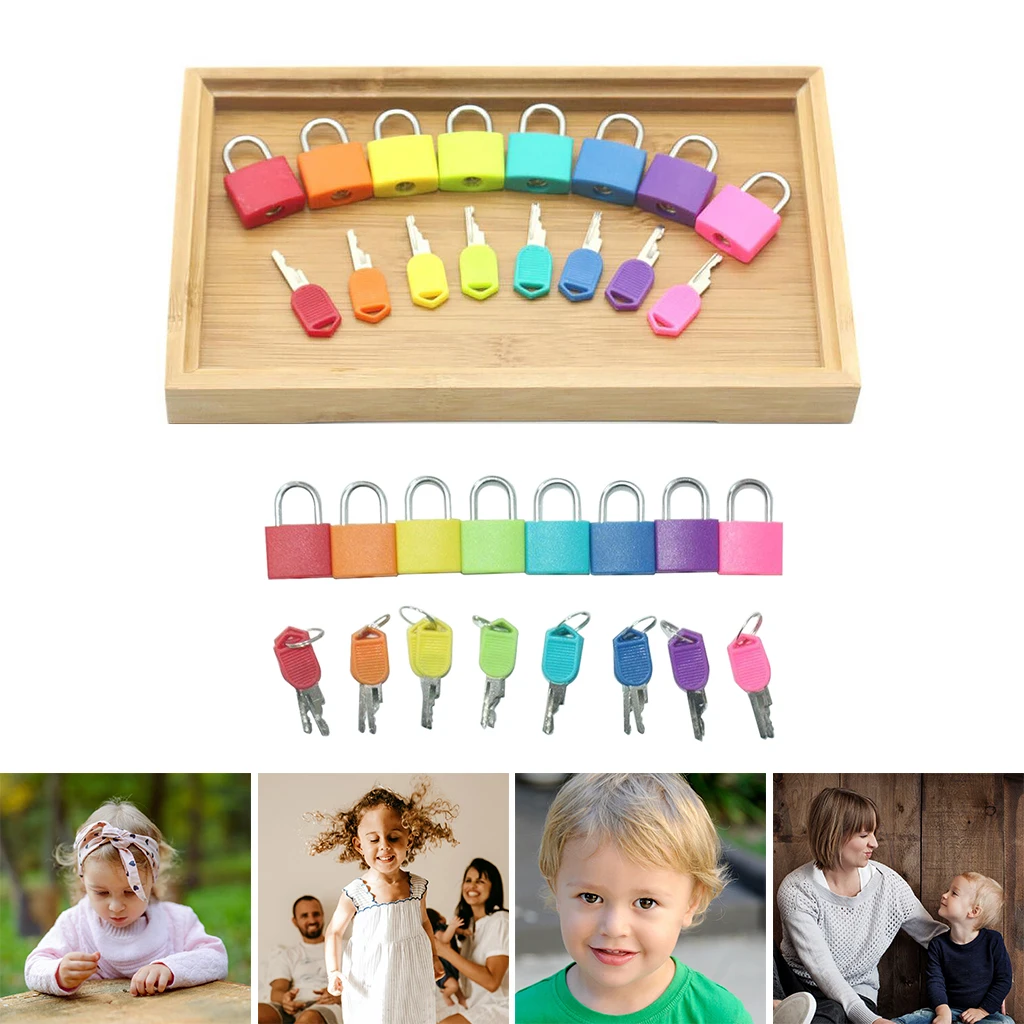 

8x Montessori Matching Colorful Keys and Locks Practical Life Matching Game