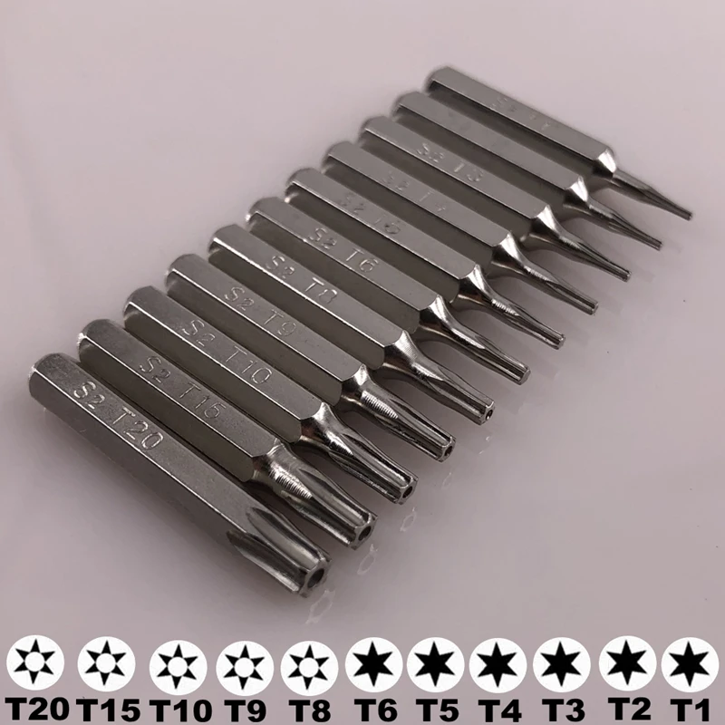 Отвертка 3/25 дюйма (4 мм) Bits Torx T1 T2 T3 T4 T5 T6 T8 T9 T10 PH000 Pentalobe 0 8/1 2 для Macbook Air Pro iphone |