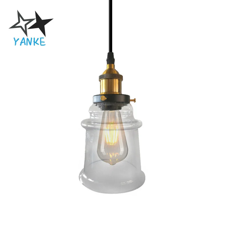 

Loft Retro Industrial Glass Chandelier Led Living Room Bar Front Desk Cafe Clothing Shop Personality Decorative Lighting