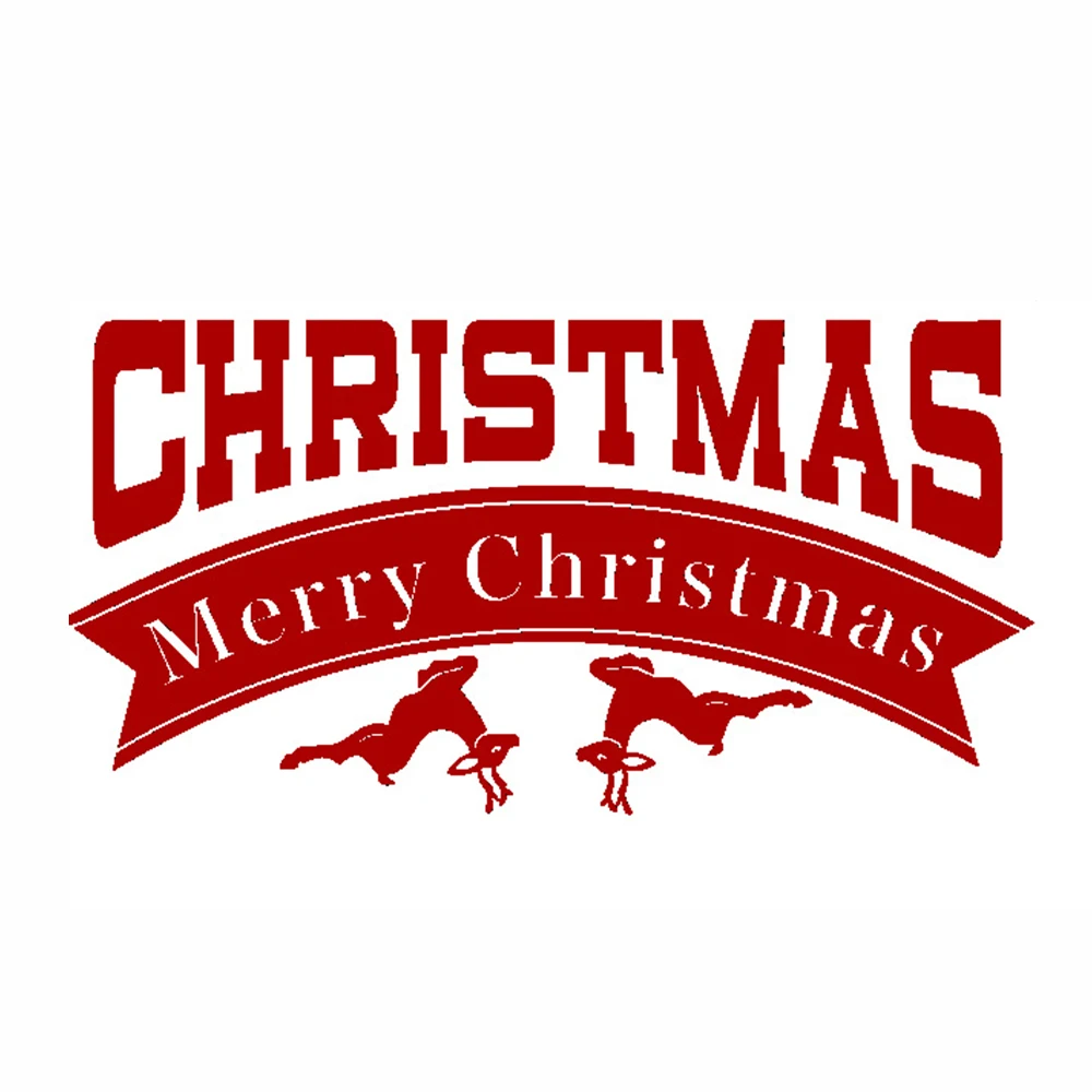 Рождественские окна диван фон магазин гостиной спальни наклейки на стену печать